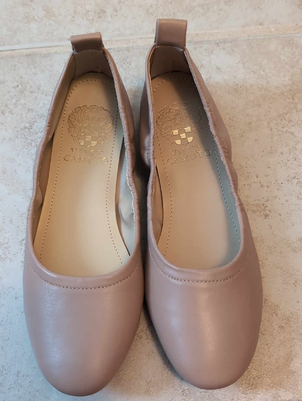 Vince Camuto Women's Blush Leather Ballet Flats